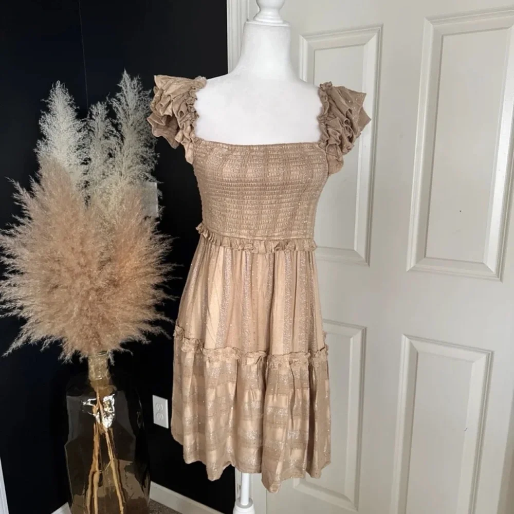 Anthropologie PQ Swim Carrie Square-Neck Tier Dress size Medium/Large - Picture 7 of 12